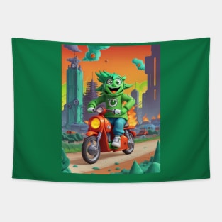 Ghost Rider of the 90s Apocalypse neon nostalgia Tapestry