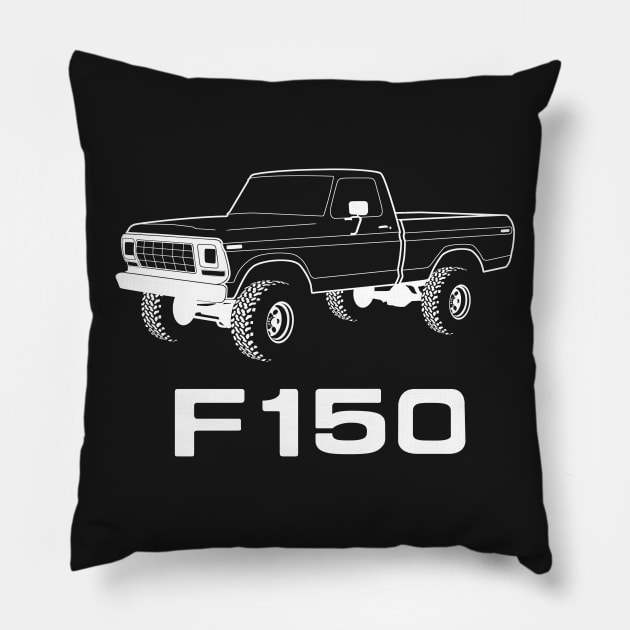 1979 F150 White Print Pillow by The OBS Apparel