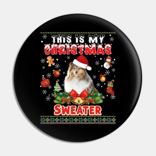 This Is My Christmas Sweater Shetland Sheepdog Dog Pin
