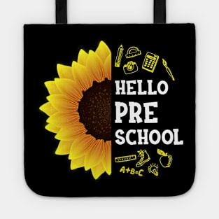 Hello Preschool Grade Shirt Preschool Back To School Sunflower Gift Tote