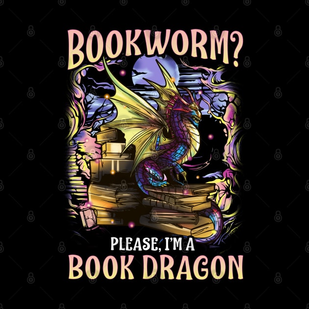 Bookworm Please I'm A Book Dragon Funny Quotes by E
