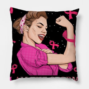 strong breast cancer warrior i am the storm Pillow