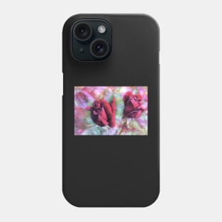 Two red roses with abstract background Phone Case
