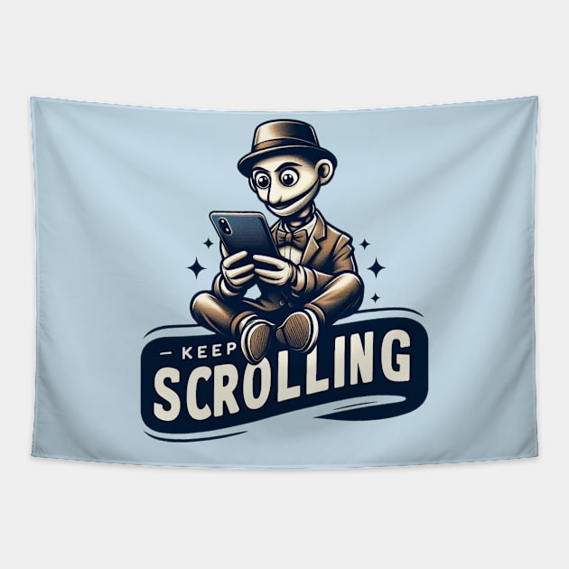 Keep Scrolling Tapestry by Jason's Finery