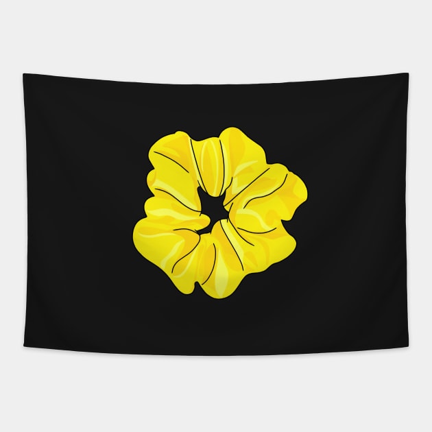 Bright Yellow Scrunchie Tapestry by OneThreeSix