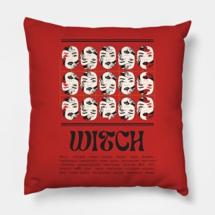 Witch in Different Languages Pillow