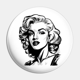 Marilyn Monroe Digital Line Art Pin