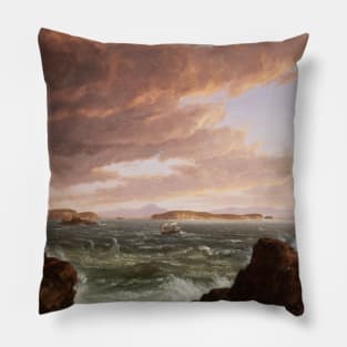 Views Across Frenchman's Bay from Mt. Desert Island, After a Squall by Thomas Cole Pillow