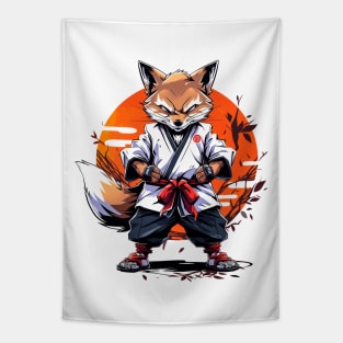 Karate Fox Tapestry