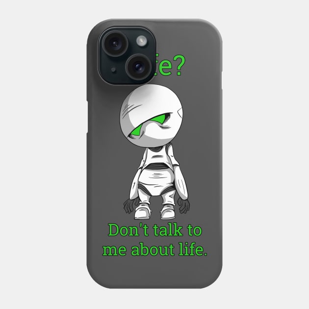 Marvin the Paranoid Android Phone Case by Black Snow Comics