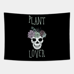 Pretty Aesthetic Skull Succulent Plant Lover Head Tapestry