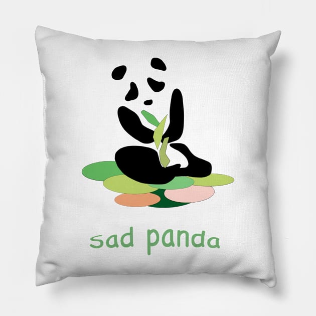 Sad Panda Bear, Save the Pandas, Earth Day Panda Pillow by Peaceful Pigments