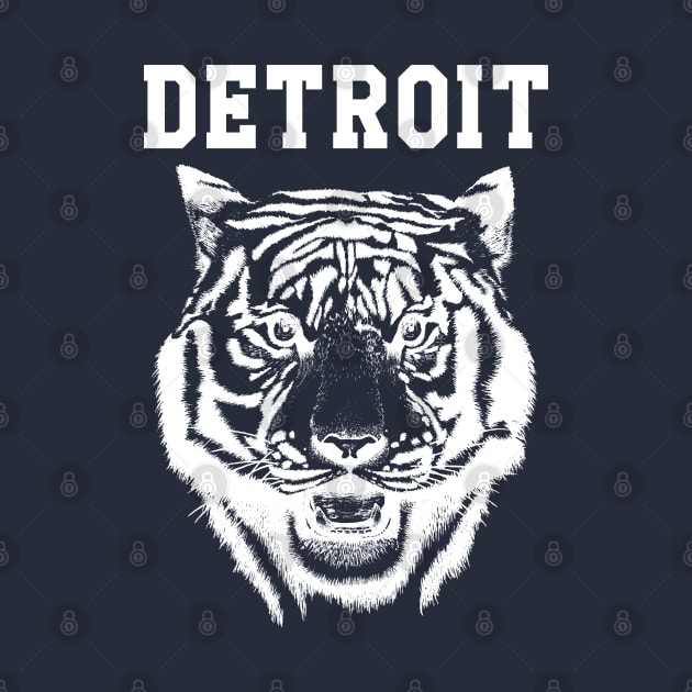 Tiger from Detroit White by bens black line art