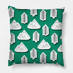 Tree and Mountain Stickers Pillow