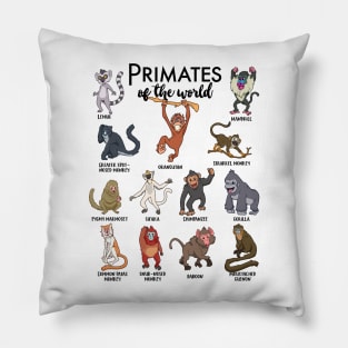 Different monkeys - types of primates Pillow