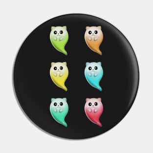 Colorful Ghost Cats Pack Pin