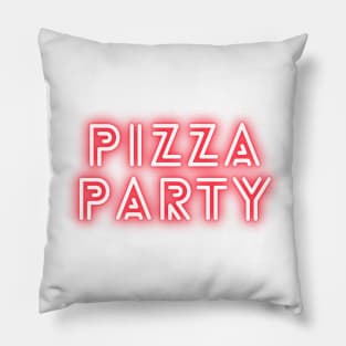 Pizza Party Neon Sign Pillow