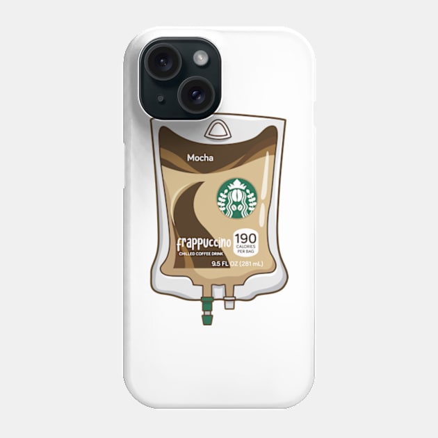 Mocha Iced Coffee IV Bag for medical and nursing students, nurses, doctors, and health workers who are coffee lovers Phone Case by spacedowl