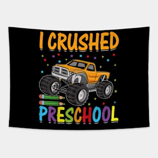 Kids I Crushed Preschool Graduation Boys Monster Truck Student Tapestry