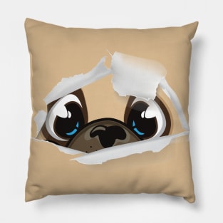 CUTE PUG HIDING DESIGN Pillow