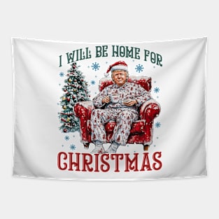 Trump I'll Be Home For Christmas, Santa Trump, Humorous Trump Christmas Tapestry