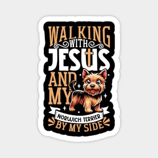 Jesus and dog - Norwich Terrier Magnet