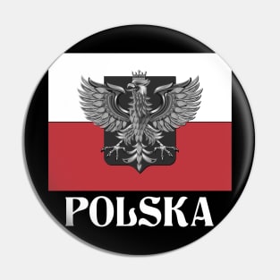 POLSKA - Polish Eagle, Poland Flag, and Shield Pin