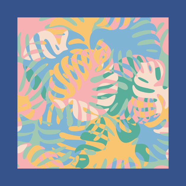 Pastel Plants / Colorful Monstera Leaves by matise