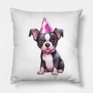 Birthday Boston Terrier Dog Pillow