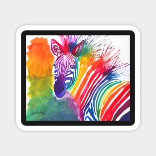 Rainbow Zebra Magnet