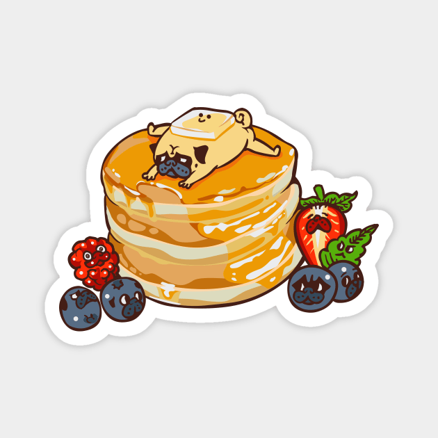 Pug Pancake Magnet by huebucket