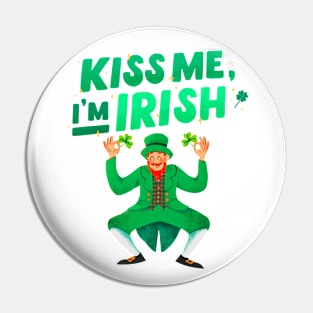 Kiss Me I'm Irish Dancing Leprechaun Pin