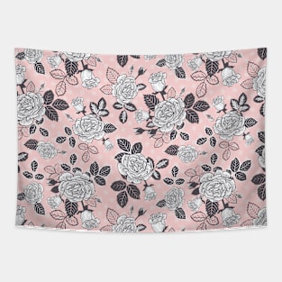 Pretty Lovely Roses with Dots Tapestry