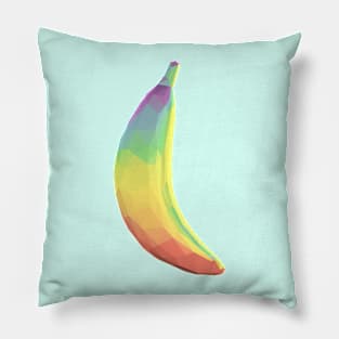 Low Poly Rainbow Banana Pillow