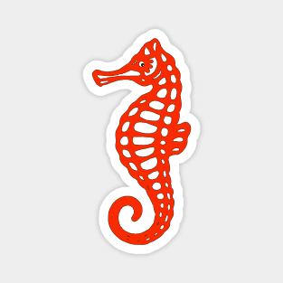 Red Seahorse Magnet