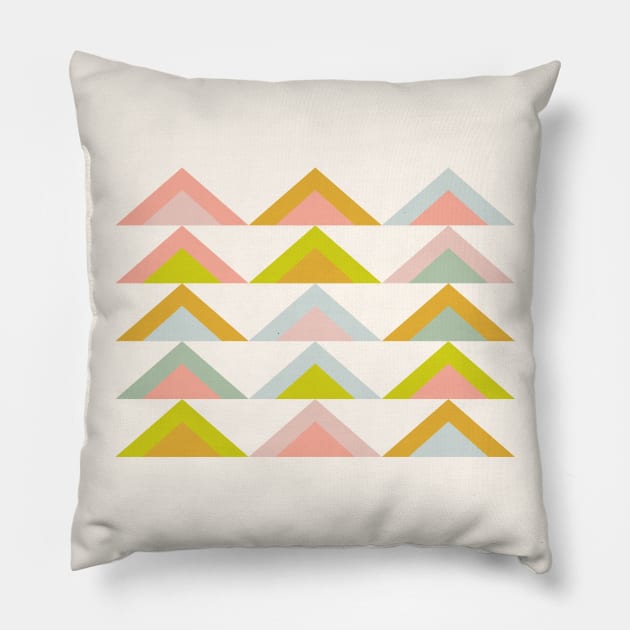 Triangles in Pastel Earth Tones Pillow by ApricotBirch