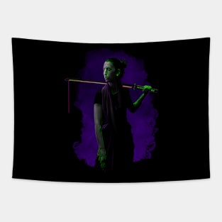 Cyberpunk - Purple Neon Samurai Tapestry