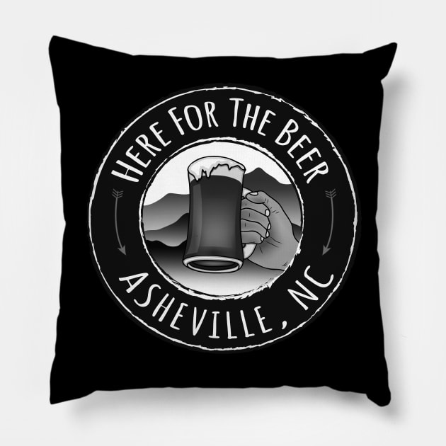Asheville Beer - BW 06 Pillow by AVL Merch