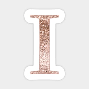 I rose gold glitter monogram letter Magnet