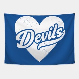 Vintage Devils School Spirit // High School Football Mascot // Go Devils Tapestry