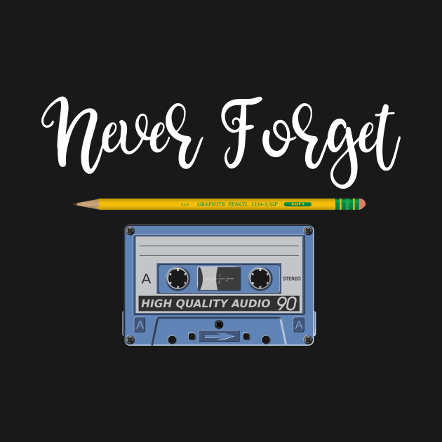 Never Forget Pencil and Cassette Tape by DANPUBLIC