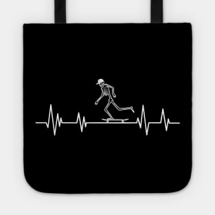 Skater heartbeat Girl Skateboarding Skateboard heartbeat lover birthday Tote