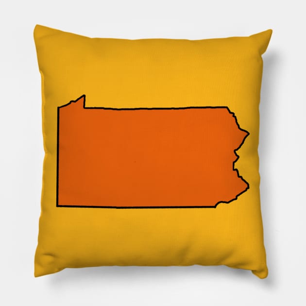 Pennsylvania - Orange Outline Pillow by loudestkitten