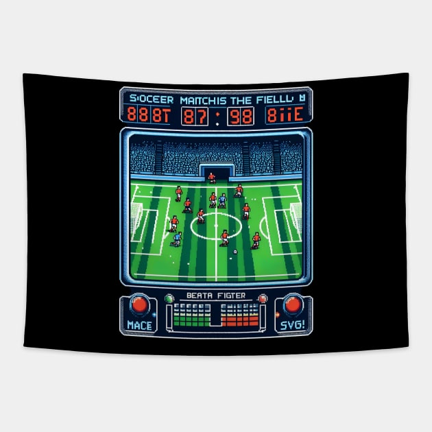 soccer player - pixel soccer player Tapestry by vaporgraphic