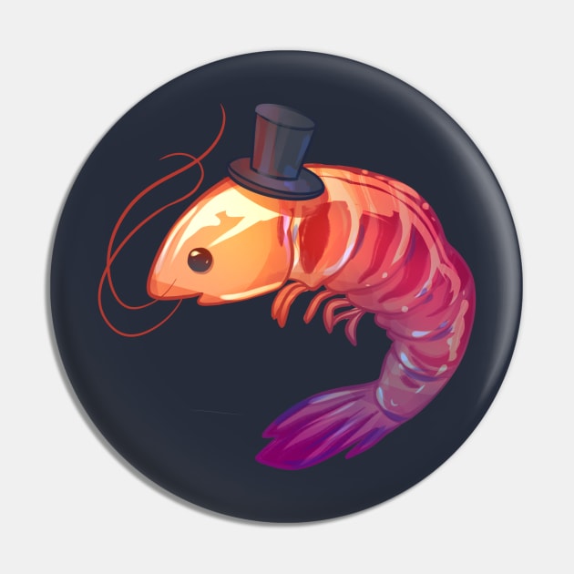 Top Hat Shrimp Pin by Claire Lin