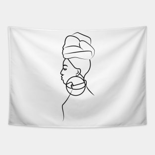 African woman line art Tapestry