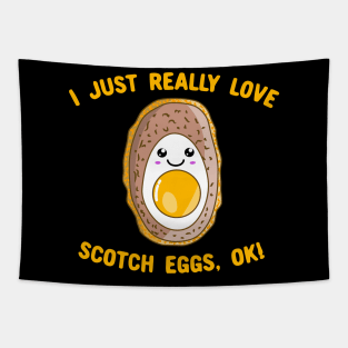 I Just Really Love Scotch Eggs, Ok! Kawaii Scotch Egg Tapestry