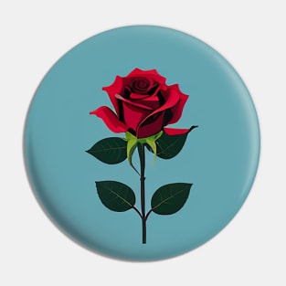 Red rose on a blue circle background Pin