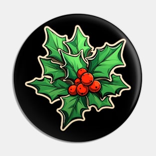 Christmas Holly Pin