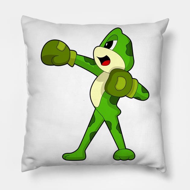 Frog Boxer Boxing gloves Boxing Pillow by Markus Schnabel